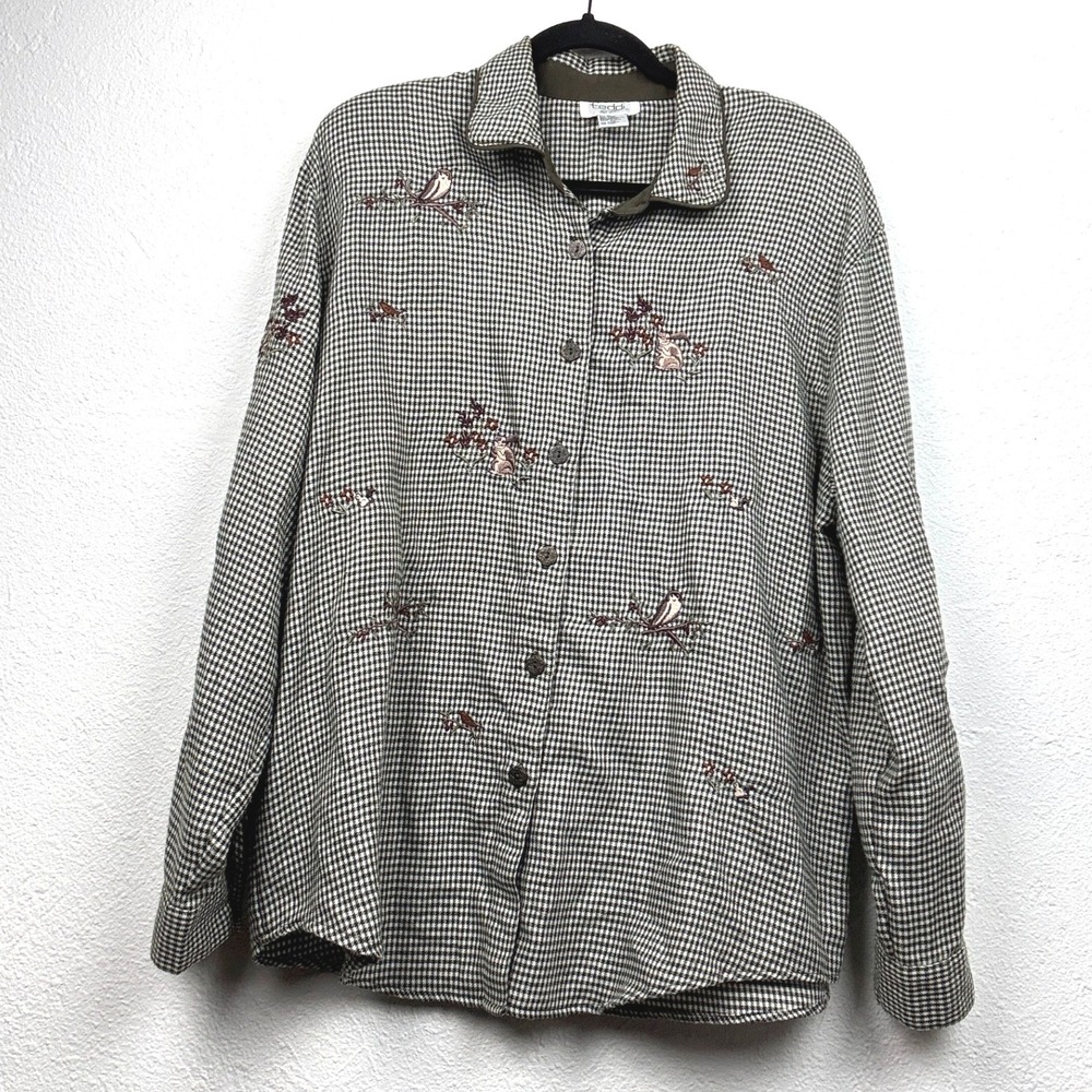 Cottagecore OG! Vintage Teddi Brown Woodland Creature Button-Down Top - XL